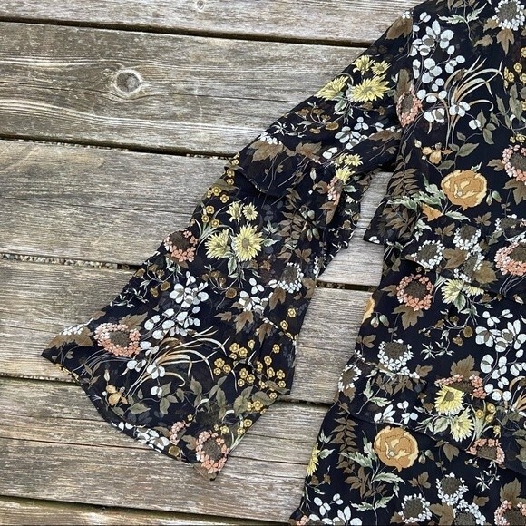 Robert Rodriguez Floral Print Tiered Ruffled Silk Dress S NWOT - Picture 6 of 11